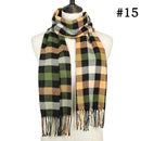 2019 Hot sale plaid cashmere women scarf winter warm shawl and wraps bandana pashmina soft long tassel female foulard bufandas AExp