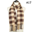 2019 Hot sale plaid cashmere women scarf winter warm shawl and wraps bandana pashmina soft long tassel female foulard bufandas AExp