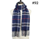 2019 Hot sale plaid cashmere women scarf winter warm shawl and wraps bandana pashmina soft long tassel female foulard bufandas AExp