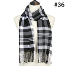 2019 Hot sale plaid cashmere women scarf winter warm shawl and wraps bandana pashmina soft long tassel female foulard bufandas AExp
