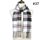 2019 Hot sale plaid cashmere women scarf winter warm shawl and wraps bandana pashmina soft long tassel female foulard bufandas AExp