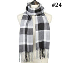 2019 Hot sale plaid cashmere women scarf winter warm shawl and wraps bandana pashmina soft long tassel female foulard bufandas AExp