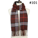 2019 Hot sale plaid cashmere women scarf winter warm shawl and wraps bandana pashmina soft long tassel female foulard bufandas AExp