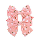 2019 Lovely Baby Girls Print Flower Bohemian Style Bow BB Hair Clips Headwear Children Cute Cotton Hairpins Hair Accessories AExp
