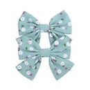 2019 Lovely Baby Girls Print Flower Bohemian Style Bow BB Hair Clips Headwear Children Cute Cotton Hairpins Hair Accessories AExp
