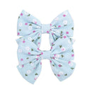 2019 Lovely Baby Girls Print Flower Bohemian Style Bow BB Hair Clips Headwear Children Cute Cotton Hairpins Hair Accessories AExp