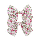 2019 Lovely Baby Girls Print Flower Bohemian Style Bow BB Hair Clips Headwear Children Cute Cotton Hairpins Hair Accessories AExp