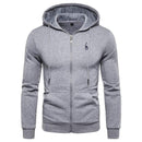 2019 New Autumn Winter Cotton Hoodied Mens Sweatshirts Solid Hoody Fleece Thick Hoodies Men Sportswear Zipper Sweatshirts Men AExp