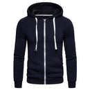 2019 New Autumn Winter Cotton Hoodied Mens Sweatshirts Solid Hoody Fleece Thick Hoodies Men Sportswear Zipper Sweatshirts Men AExp