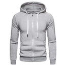 2019 New Autumn Winter Cotton Hoodied Mens Sweatshirts Solid Hoody Fleece Thick Hoodies Men Sportswear Zipper Sweatshirts Men AExp