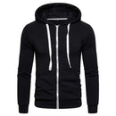 2019 New Autumn Winter Cotton Hoodied Mens Sweatshirts Solid Hoody Fleece Thick Hoodies Men Sportswear Zipper Sweatshirts Men AExp