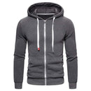 2019 New Autumn Winter Cotton Hoodied Mens Sweatshirts Solid Hoody Fleece Thick Hoodies Men Sportswear Zipper Sweatshirts Men AExp