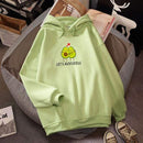 2019 Winter Harajuku Couple Sweatshirt Cute Cartoon Avocado Print Women Hoodies Korean Fashion Streetwear Female Pullovers Coats AExp