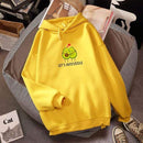 2019 Winter Harajuku Couple Sweatshirt Cute Cartoon Avocado Print Women Hoodies Korean Fashion Streetwear Female Pullovers Coats AExp