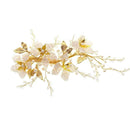 Women Romantic Luxury Golden Color Alloy Flower Pattern Wedding Hair Jewelry