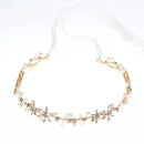 Good Quality Women Rhinestone Flower Decoration Ribbon Hairband