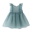Fresh Style Girls Cotton Solid Color Ruffle Sleeveless Tutu Dress