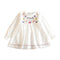 Ethnic Style Flower Embroidered Lace Collar Long Sleeves Girls Dress