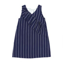 Casual Girls Cotton Stripes Printed Falbala Decorated Sleeveless Dress