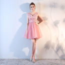 Fashion V Neck Sleeveless Lace Fabric Party Cocktail Dress