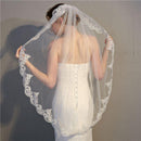 Good Quality New Bridal Wedding Wear Lace Flower Hem Pattern Veil