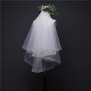 Women Simple Design Wedding Accessory Double Layer Bridal Veil With Comb
