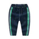 Boys Cotton Stripes Printed Denim Jeans