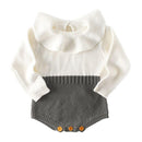 Baby Girls Cotton Long Sleeves Patchwork Knitted Bodysuit