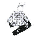 3 Pcs Set Girls Cotton Panda Printed Tops And Pants With Headbands