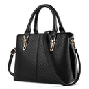 Classic Solid Color Women Large Capacity PU Tote Bag