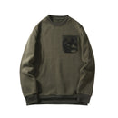 Men Round Neck Camouflage Printed Pocket Design Sweatshirts