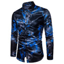 Men Wash Painting Printed Long Sleeves Shirts