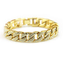 Fashion Men Shiny Rhintestone Alloy Chain Hip-hop Bracelet