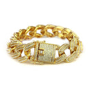 Hot Sale Men Fashion Plated Alloy Chain Rhinestone Hip-hop Bracelet
