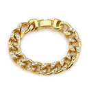 Men Fashion Plated Alloy Chain Rhinestone Cuba Bracelet