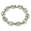 Plated Alloy Fashion Geometric Shape Chain Rhinestone Bracelet