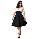 Fashion Women Color Blocking Design Half Sleeves Curvy Dress