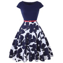 Fashion Women Color Blocking Design Short Sleeves Curvy Dress