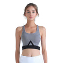 Creative Geometric Pattern Color Blocking Design Women Seamless Sports Bra