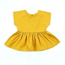Lovely Baby Girls Cotton Yellow Plain Dress