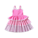 Cute Girls Cotton Patchwork Sleeveless Princess Dress
