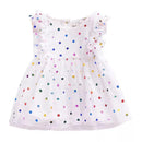 Baby Girls Cotton Sequins Dots Printed Sleeveless Dress
