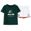 Women Simple Leaf Design Home Wear Comfort Cotton Pajamas