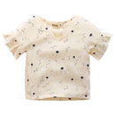 Baby Girls Cotton Dandelion Printed Flare Sleeve Top