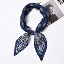 Creative Pleated Design Women Paisley Print Square Scarf