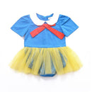 Baby Girls Cotton Patchwork Peter Pan Collar Bodysuit
