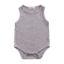 Baby Cotton Solid Color Sleeveless Bodysuit