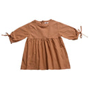 Girls Cotton Plain Long Sleeves Casual Dress