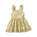 Fashion Girls Cotton Ruffle Sleeves Dress