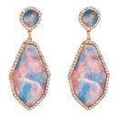 Exaggerated Geometric Shape Resin Gemstone Drop Earrings